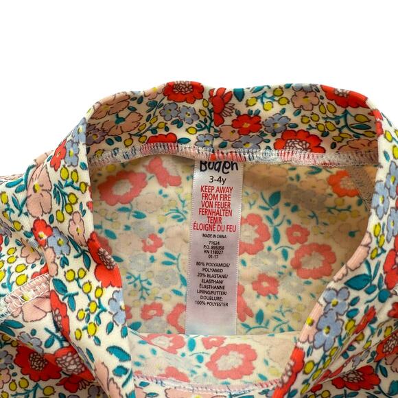 Baby Boden Ditsy Floral and Striped Rash Guard Swimsuit Size 3-4y - Picture 6 of 7